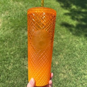 Starbucks 2022 mango summer collection orange jeweled venti tumbler